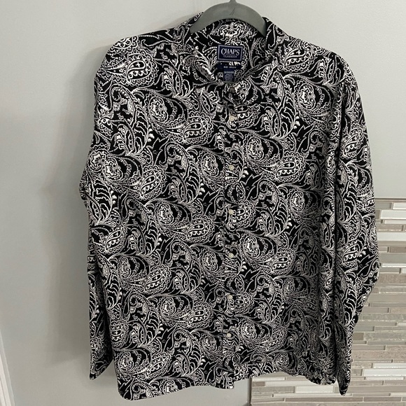 Plus size Chaps Black and White Blouse - Picture 1 of 3